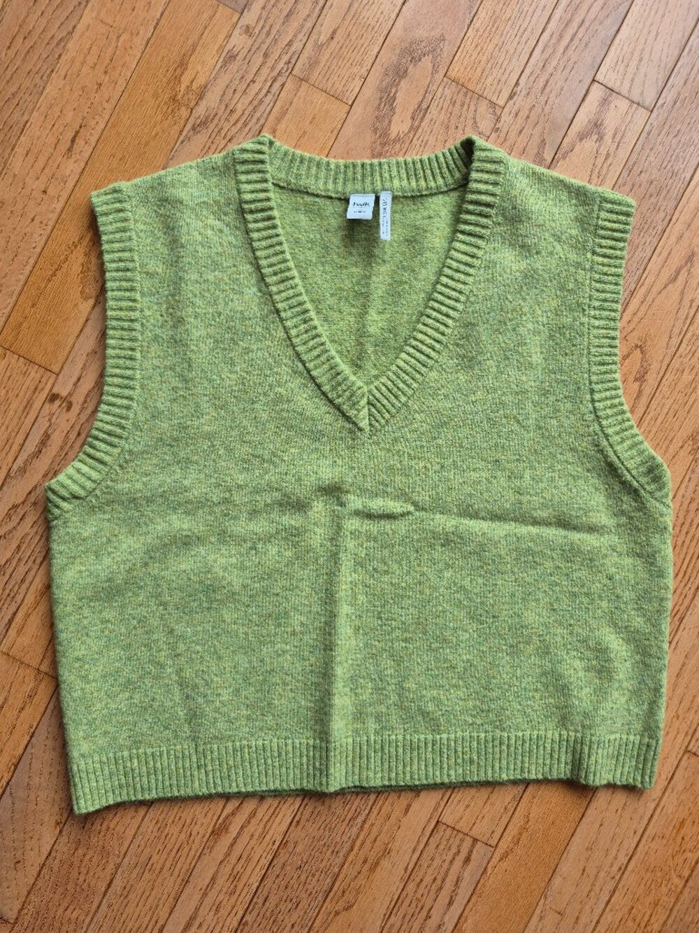 Twik Womens Cropped Sweater Vest Green Medium